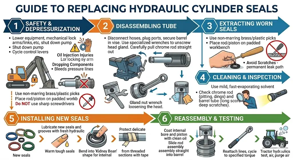 Step-by-Step Guide to Replacing Hydraulic Cylinder Seals