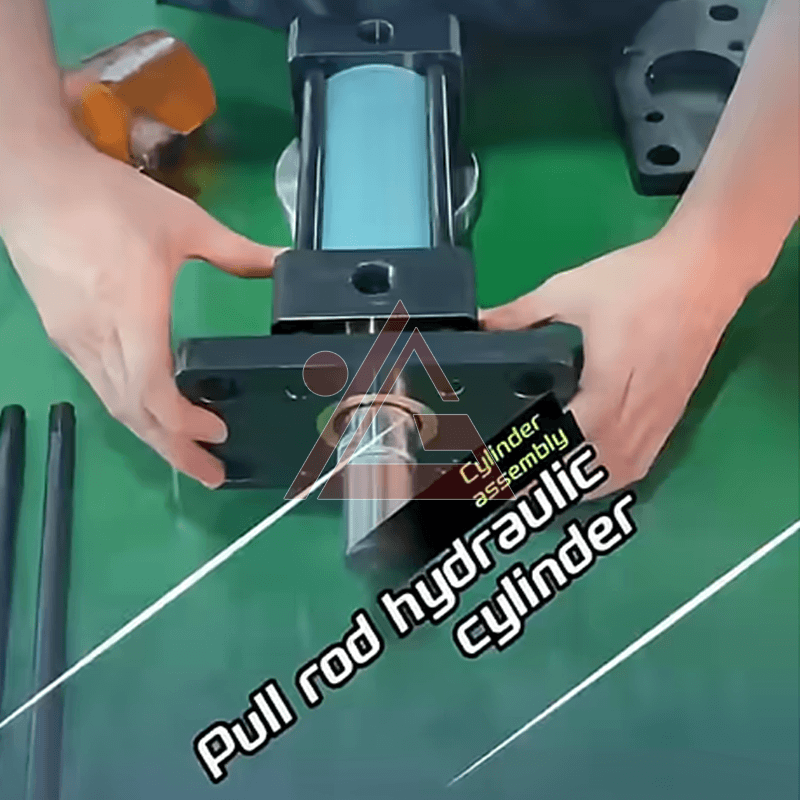 The entire assembly process of the pull rod hydraulic cylinder