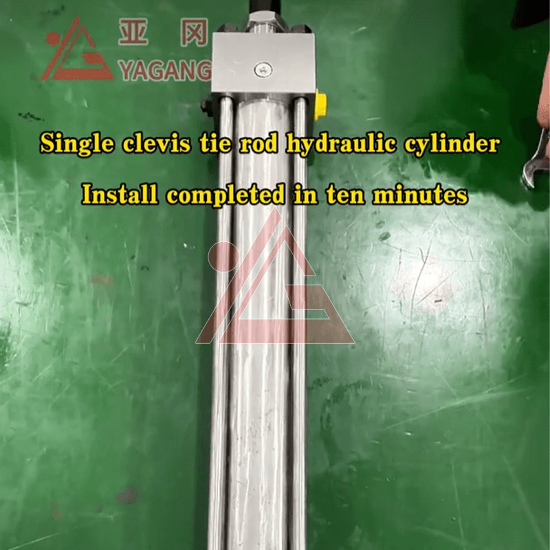 Single clevis tie rod hydraulic cylinder install completed in ten minutes